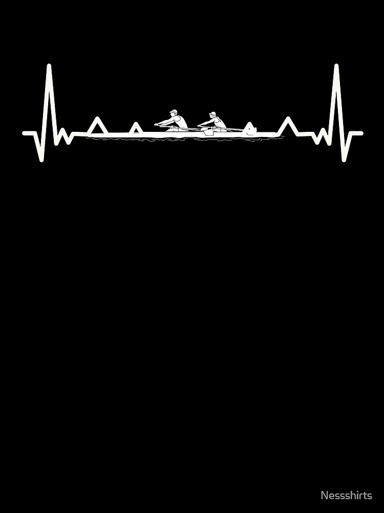 Thumbnail 3 of 3, Scarf, Heartbeat Rowing Rower Rowing Boat Loves Boat Racing designed and sold by Nessshirts.