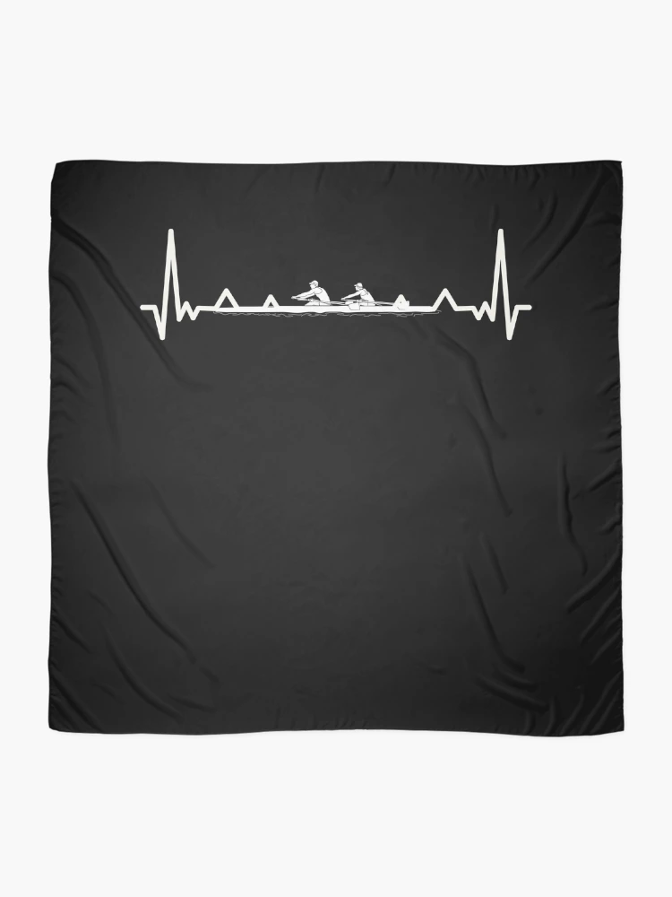Thumbnail 2 of 3, Scarf, Heartbeat Rowing Rower Rowing Boat Loves Boat Racing designed and sold by Nessshirts.