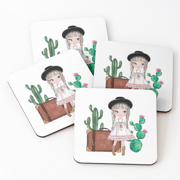 Item preview, Boho style cute girl with cactus girly illustration 2  designed and sold by Lalanacliparts.