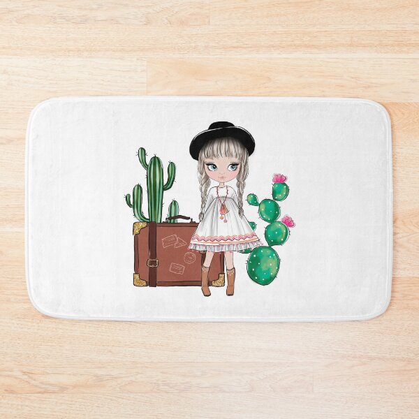 Item preview, Boho style cute girl with cactus girly illustration 2  designed and sold by Lalanacliparts.
