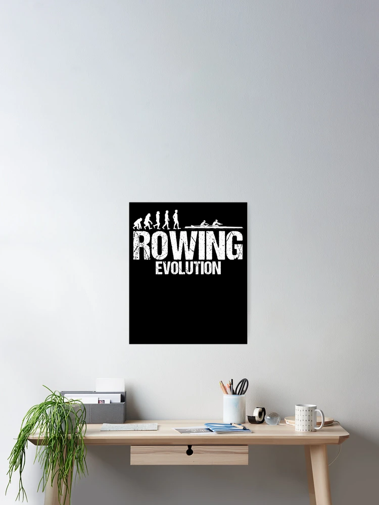 Thumbnail 2 of 3, Poster, Rowing Evolution Rower Rowing Boat Loves Rowing designed and sold by Nessshirts.