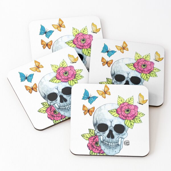 Item preview, Skull + Flowers + Butterflies  designed and sold by Arte Del Cuerpo Humano.