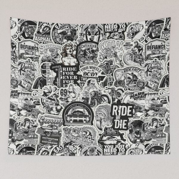 Item preview, Sticker bomb IV black and white designed and sold by Madventures South Australia.
