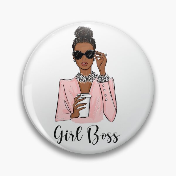 Item preview, Black girl boss fashion illustration in pink tones  designed and sold by Lalanacliparts.