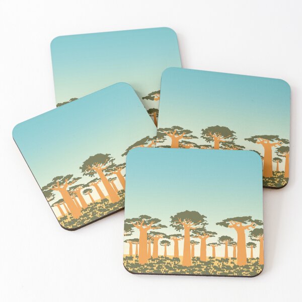 Item preview, Graphic art African landscape with baobab trees designed and sold by CiniArt.