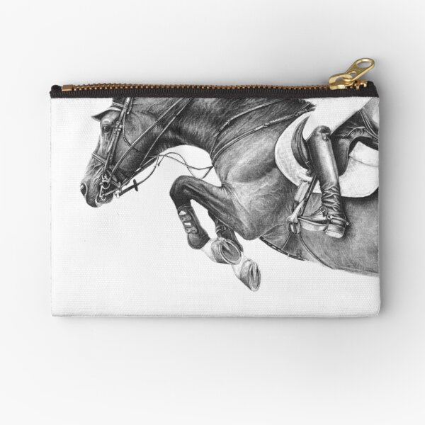 Horse Sketches Pattern Equestrian Accessory Pouch - The Painting Pony