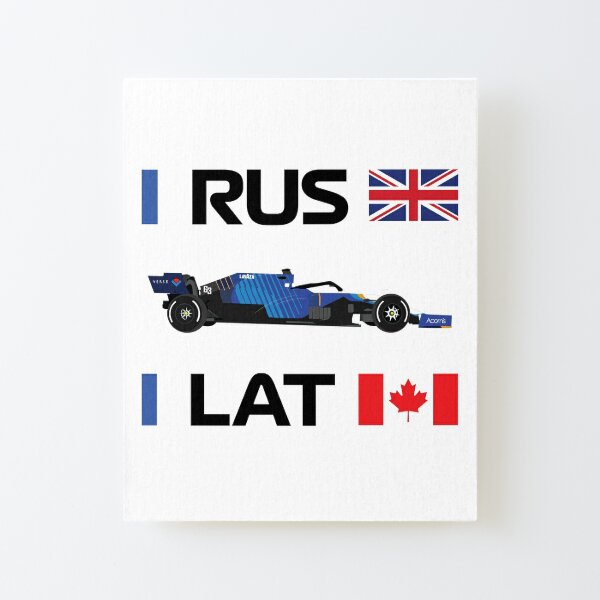 Williams Racing F1 Team 2021 car FW43B George Russell Nicholas Latifi Canvas Mounted Print