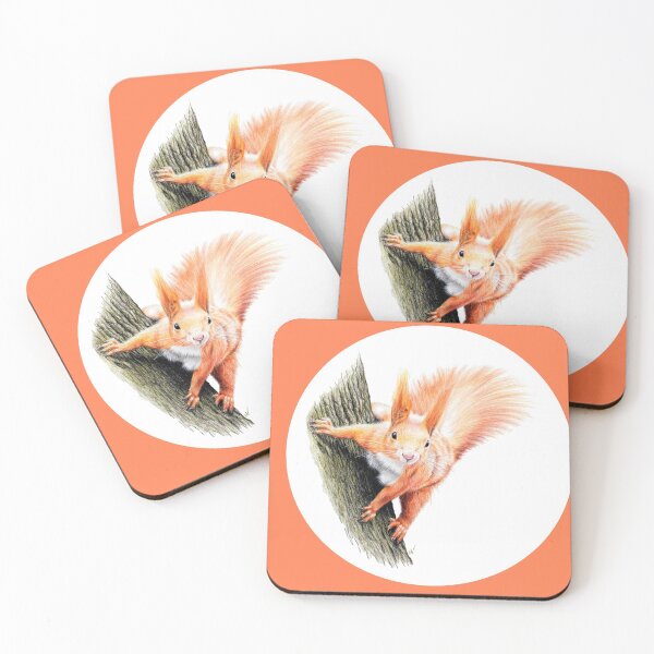 Item preview, Red squirrel Drawing (orange) designed and sold by SandraWarmerdam.
