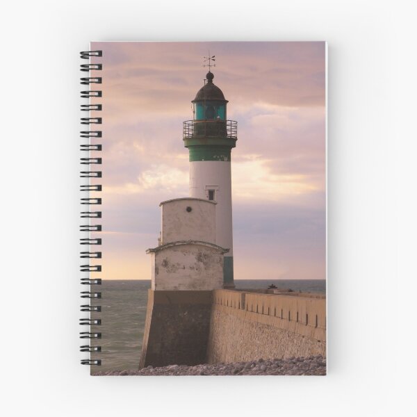 Item preview, Lighthouse of Le Treport in Normandy under stormy skys designed and sold by Ann Biddlecombe.