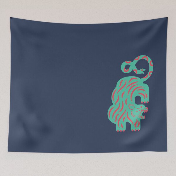 Item preview, Vivid Tiger in Deep Ocean Blue - Navy designed and sold by GUDIJA.