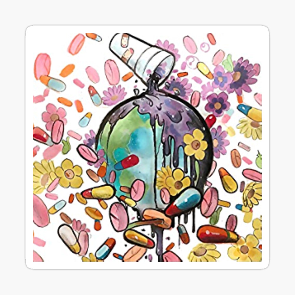 Juice WRLD on Drugs Album  Art Board Print for Sale by Stekaa