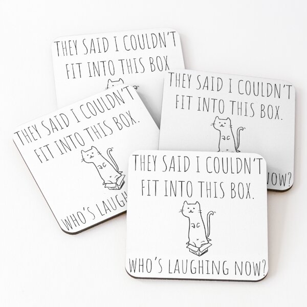 Item preview, Funny Animal | Cat Gift | Love My Cat | Yuru Neko | Unisex - Men & Women | Cat In Box With Quote Black designed and sold by KuriharaDesigns.