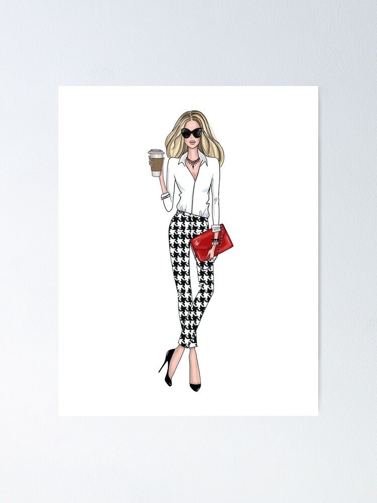 Shopping Fashion Girl Illustration, shopping, holidays, coffee