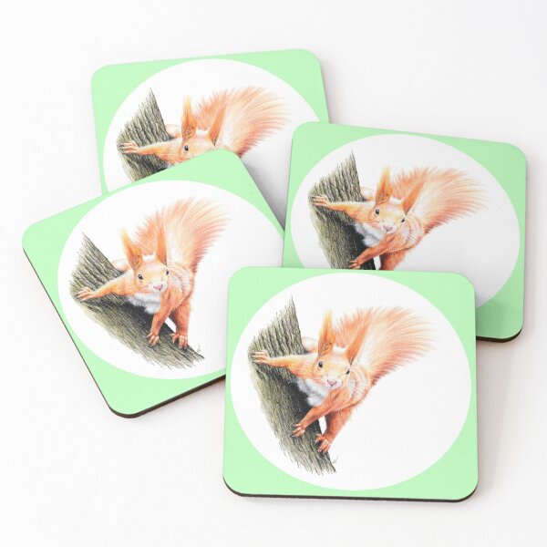 Item preview, Red squirrel Drawing (green) designed and sold by SandraWarmerdam.