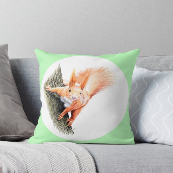 Item preview, Red squirrel Drawing (green) designed and sold by SandraWarmerdam.