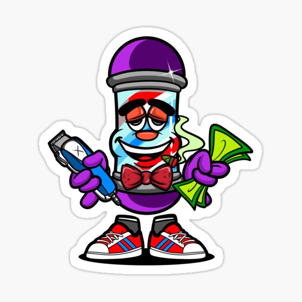 Cartoon barber cash Cartoon barber cash