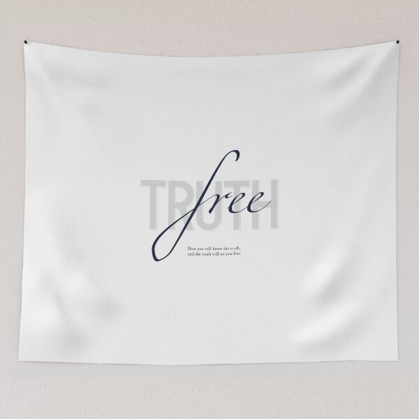 Item preview, Then you will know the truth,  and the truth will set you free. John 8:32 (blue), bible, gospel, freedom, christian designed and sold by challengecafe.