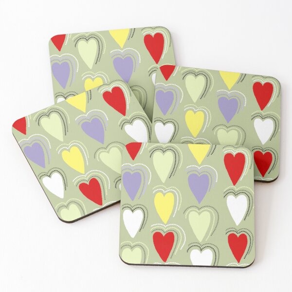 Item preview, Japanese Kimono Colorful Hearts designed and sold by StylieEllie.