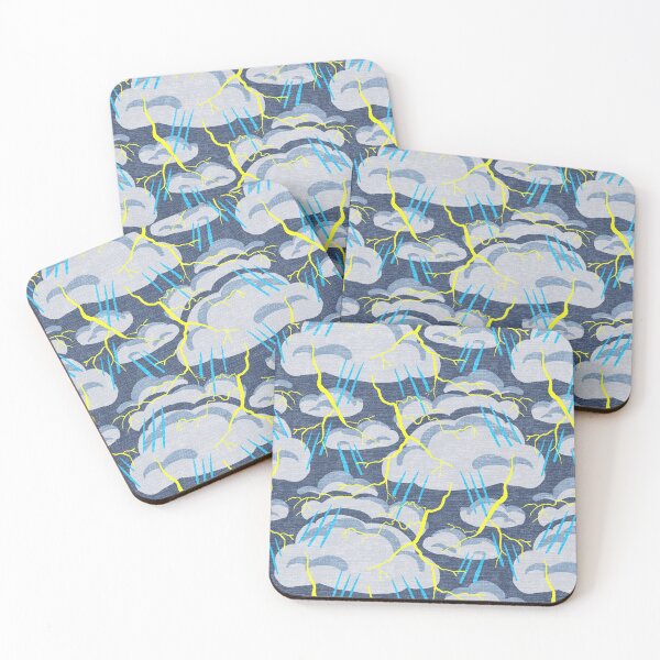 Item preview, Summer Lightning Storm with Gray Clouds on Navy Blue designed and sold by vinpauld.