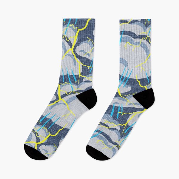 Item preview, Summer Lightning Storm with Gray Clouds on Navy Blue designed and sold by vinpauld.