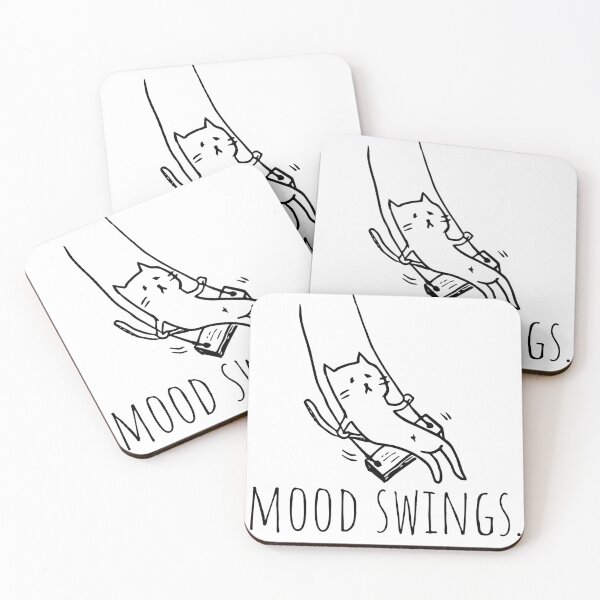 Item preview, Funny Animal | Cat Gift | Love My Cat | Yuru Neko | Unisex - Men & Women | Cat On Swing With Quote Black designed and sold by KuriharaDesigns.