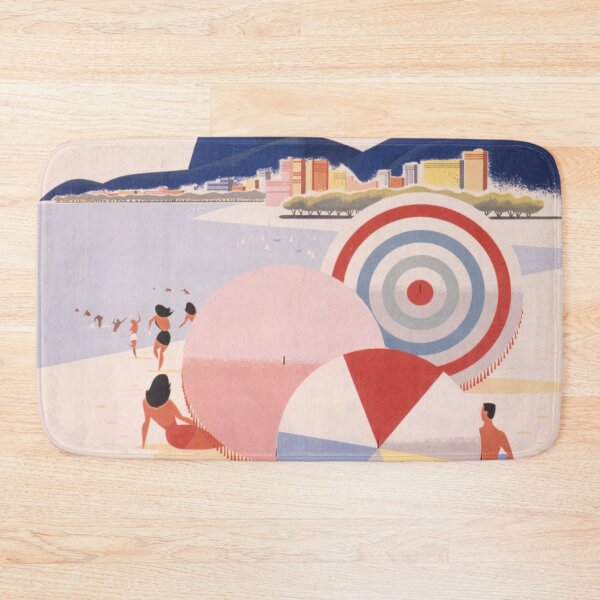 Item preview, Summer Beach View, Vintage Brazil Travel Print  designed and sold by JoyforU.