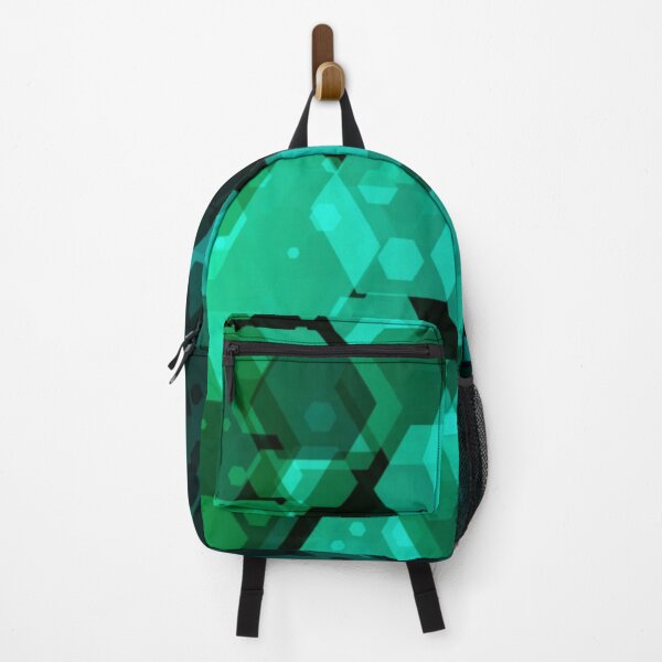 Item preview, Green Abstract Art Multi layer Hexagonal Shapes Contemporary Future Digital Gaming designed and sold by WearWolfDesigns.