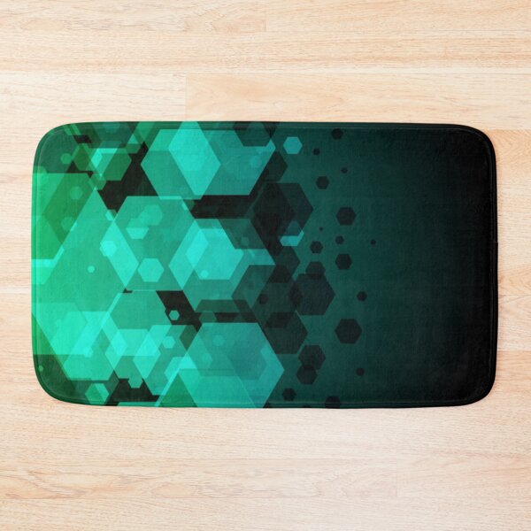 Item preview, Green Abstract Art Multi layer Hexagonal Shapes Contemporary Future Digital Gaming designed and sold by WearWolfDesigns.