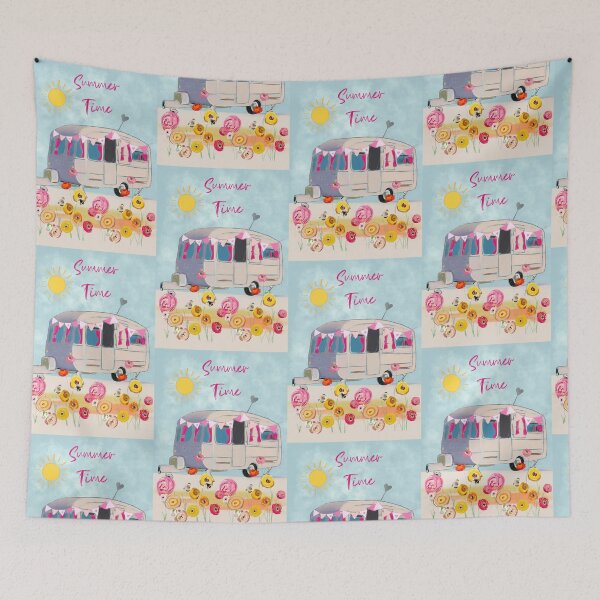 Item preview, Summer time camping Caravan designed and sold by Leatextileart.