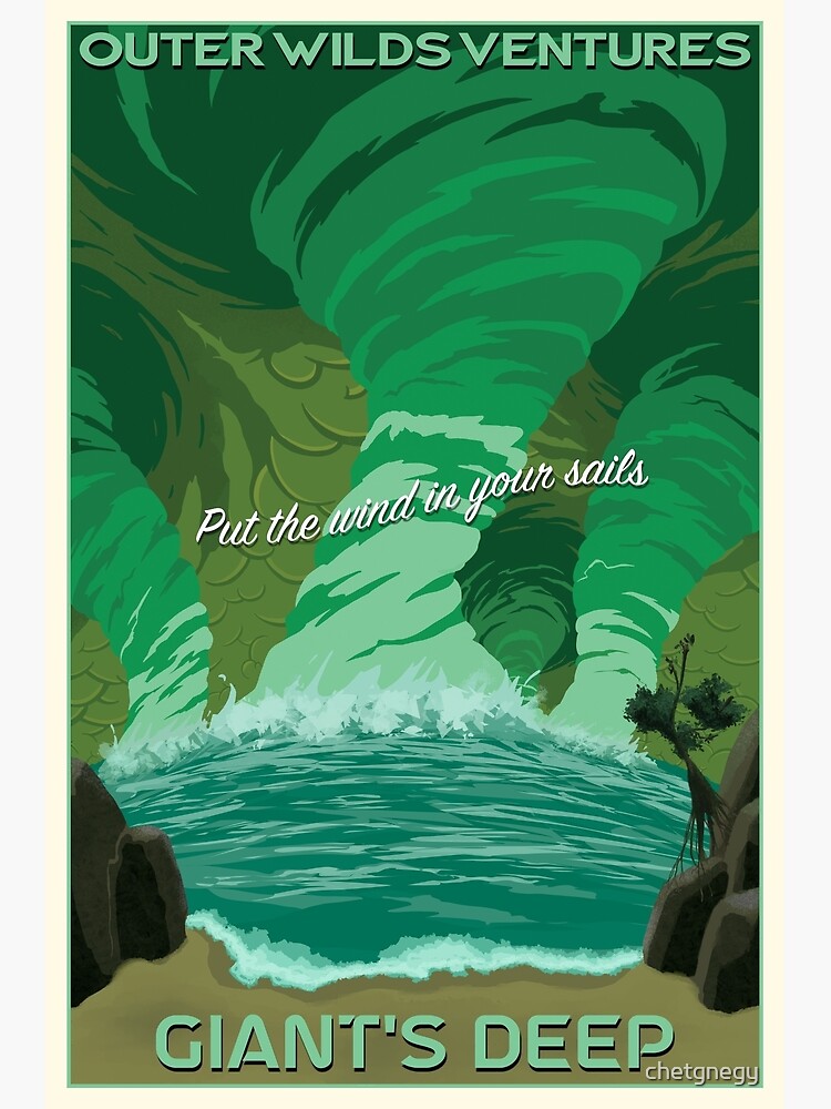 Thumbnail 3 of 3, Poster, Outer Wilds - Giant's Deep Travel Poster designed and sold by chetgnegy.