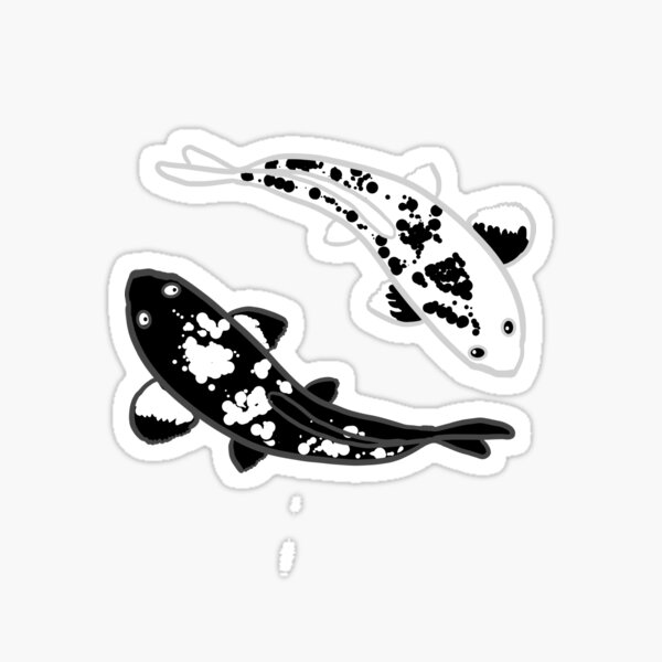 Simple Yin-Yang Koi Fish Design Sticker
