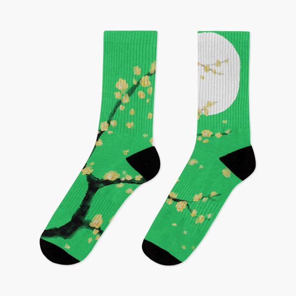 Item preview, Yellow Blossom Green Sky & Full Moon designed and sold by JzArt.
