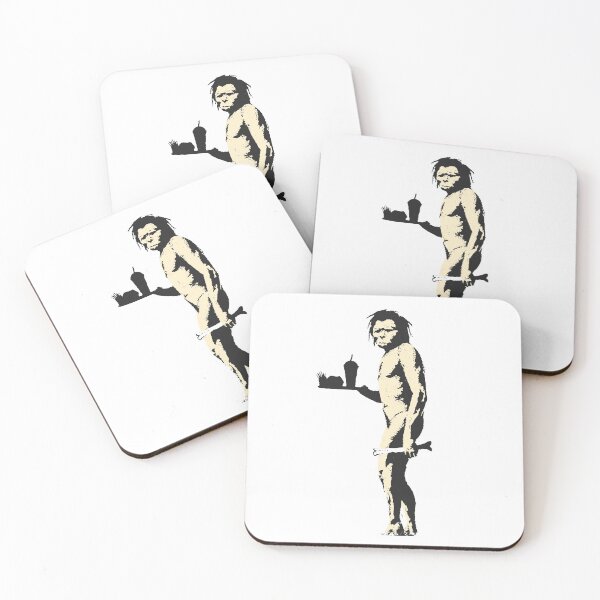 Item preview, Neanderthal Caveman Fast Food - Banksy Graffiti designed and sold by portokalis.