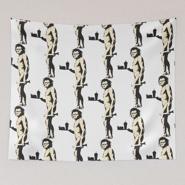 Item preview, Neanderthal Caveman Fast Food - Banksy Graffiti designed and sold by portokalis.