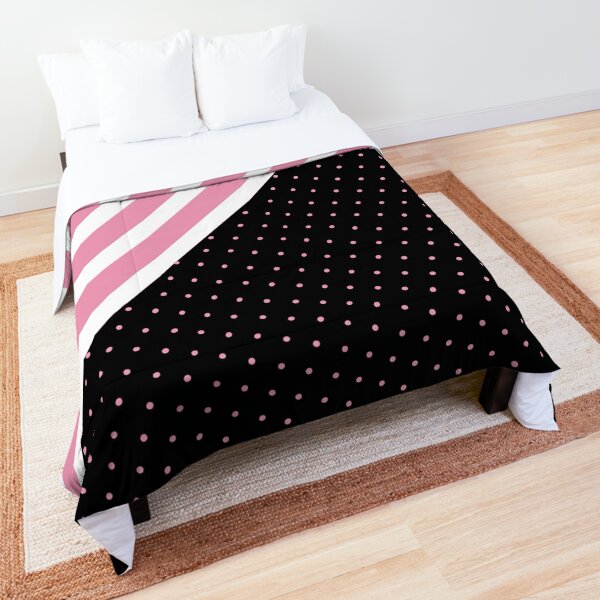Parallel Stripes and polka dots Comforter