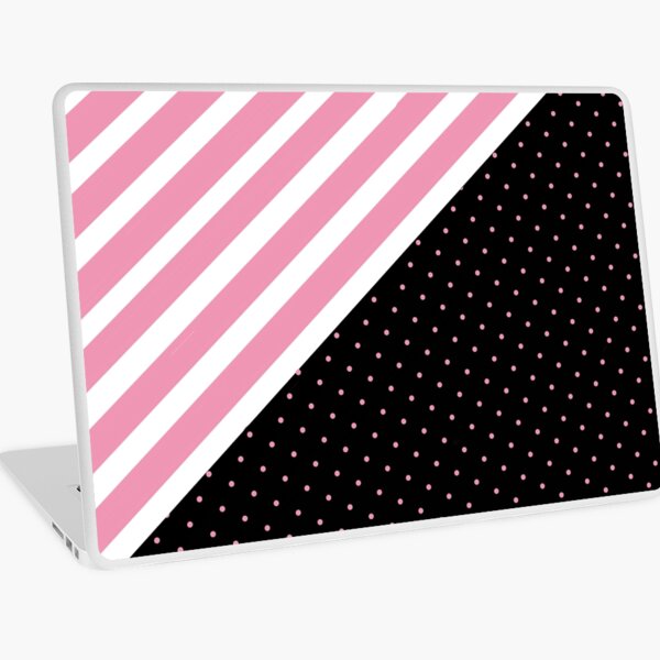 Parallel Stripes and polka dots Laptop Skin