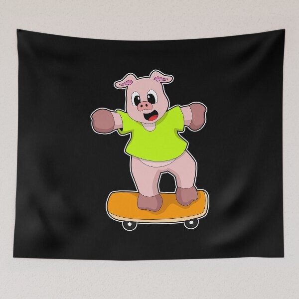 Item preview, Pig as Skater on Skateboard designed and sold by Snabdesign84.