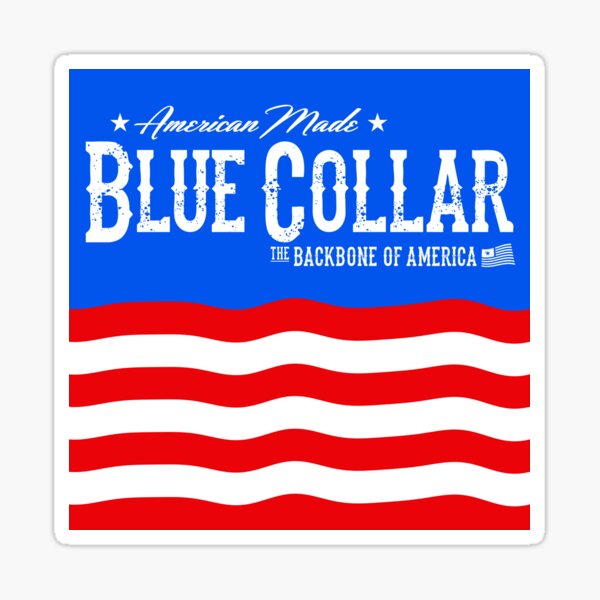 SODAVA 3Pcs Blue Collar Working Class Sticker, Skull Worker American Flag  Middle Finger Stickers for Laptop Water Bottle Phone Accessory Boat Car