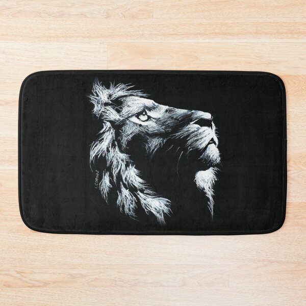 Item preview, Lion's head in black and white pastel (Julien Doré album) designed and sold by isabelle cornu.