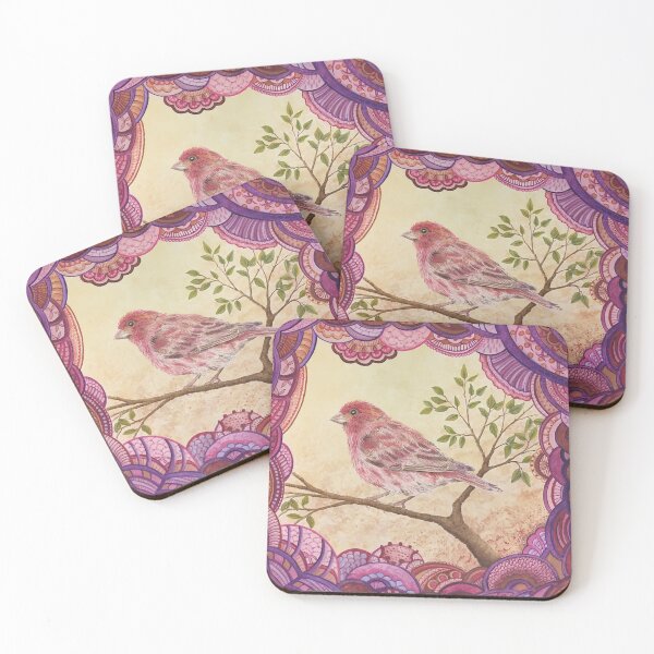 Item preview, Purple finch (in watercolor) designed and sold by Delphine HIBOU.