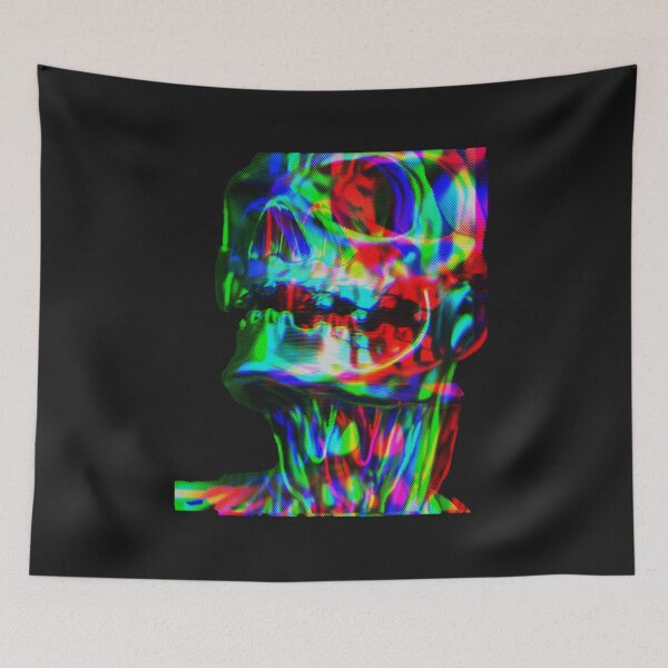 Aperçu de l'œuvre Crâne Technicolor - Squelette Graphique Vibrant - Halloween créée et vendue par sgmydesigns.