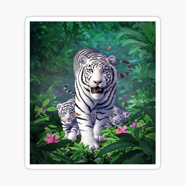 Vista previa del artículo con la obra «Tigres blancos», diseñado y vendido por Jerry LoFaro.