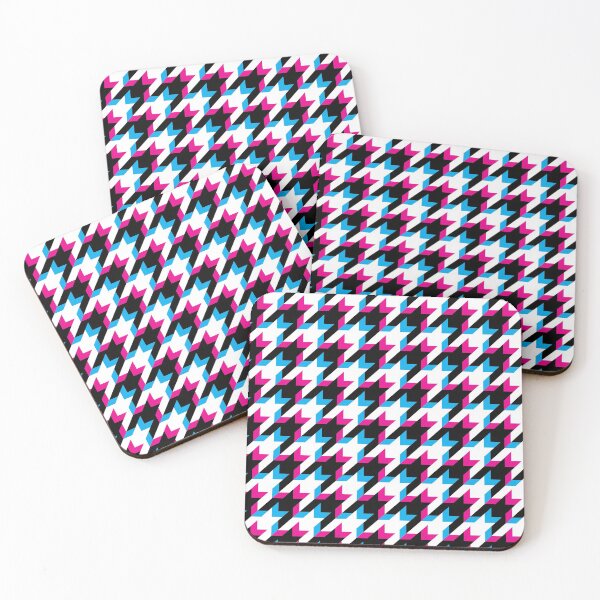 Item preview, Houndstooth pink blue glitch designed and sold by thecheek.