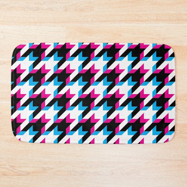 Item preview, Houndstooth pink blue glitch designed and sold by thecheek.