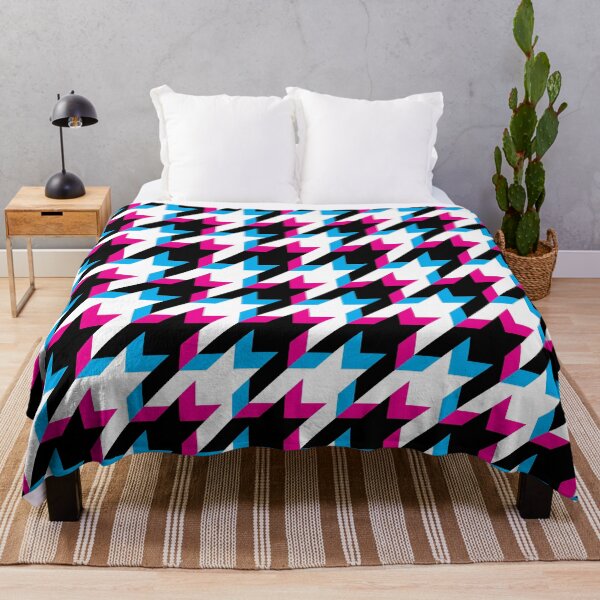 Item preview, Houndstooth pink blue glitch designed and sold by thecheek.