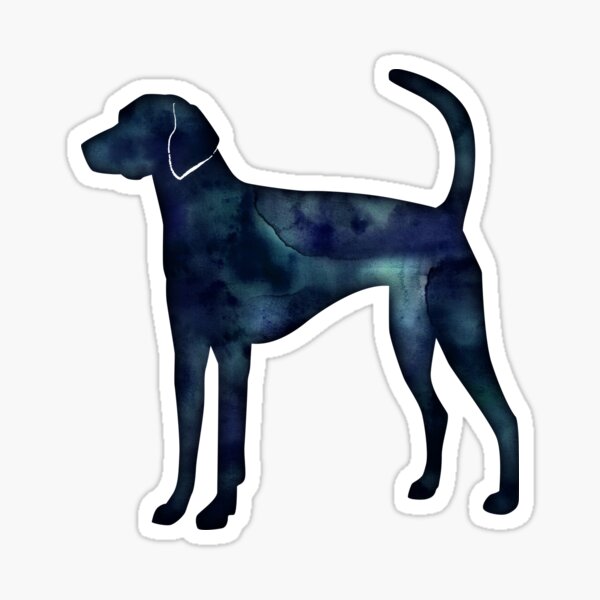 American Foxhound Black Watercolor Silhouette Sticker