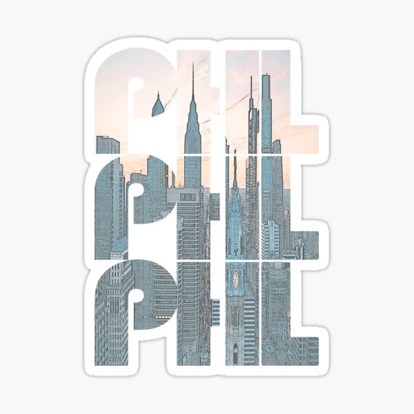 Item preview, Philadelphia, Pennsylvania PHL Sunset Cityscape Repeating Pattern designed and sold by CrabbyLobster.