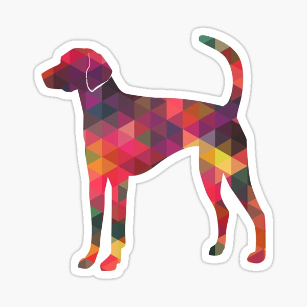 American Foxhound - Colorful Geometric Pattern Silhouette - Multi Sticker
