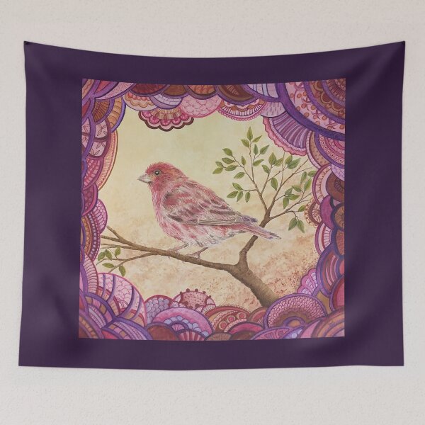 Item preview, Purple finch (in watercolor) designed and sold by Delphine HIBOU.