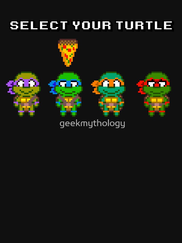 Select Your Turtle - PixelRetro Video Game T-shirts - Ninja Turtles